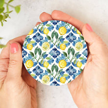 Load image into Gallery viewer, Mediterranean Lemon Coasters | Coastal Blue &amp; Yellow Accents Collection
