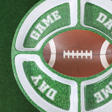 Load image into Gallery viewer, Football Melamine 5-Section Snack Platter
