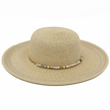 Load image into Gallery viewer, Beaded Band Summer Straw Sun Hat
