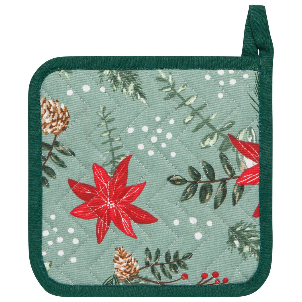 Poinsettia Christmas Potholder