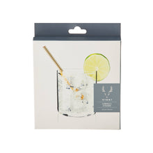 Load image into Gallery viewer, Reusable Gold-Plated Stainless Steel Lowball Straws- S/6
