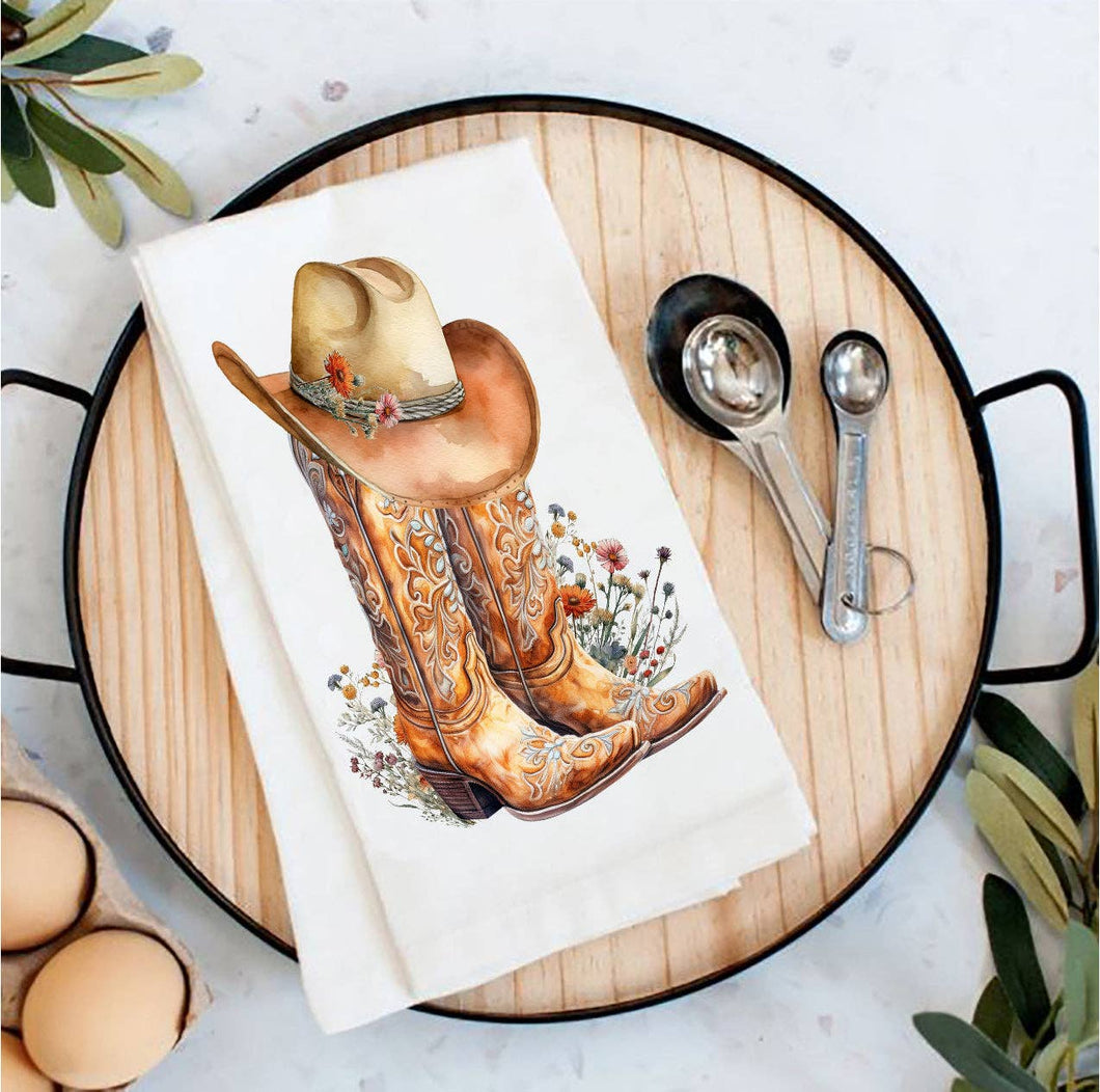 Western Cowboy Boots Tea Towel