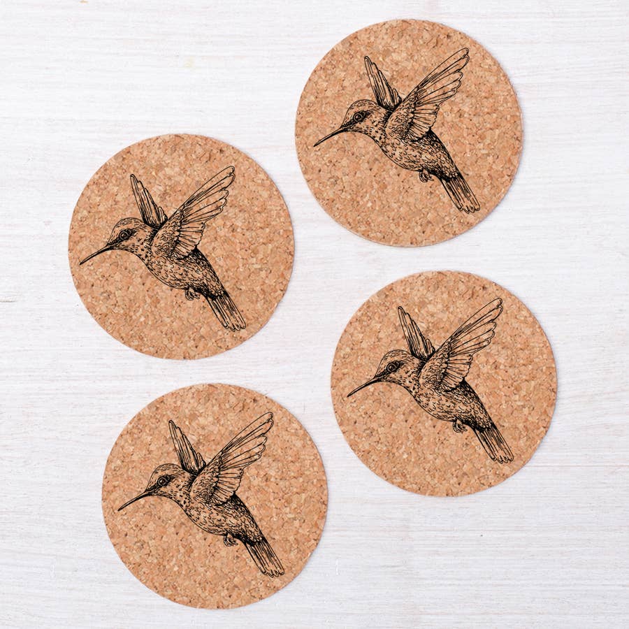 Hummingbird Cork Coasters