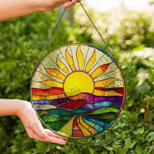 Load image into Gallery viewer, Colorful Sunrise Stained Glass Suncatcher Collection
