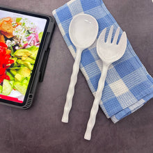 Load image into Gallery viewer, White Melamine Salad Server Set

