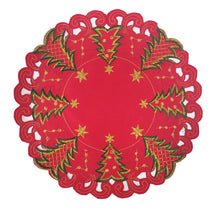 Load image into Gallery viewer, Red Embroidered Christmas Placemat
