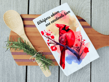 Load image into Gallery viewer, Cardinal Floral Watercolor Dish Towel
