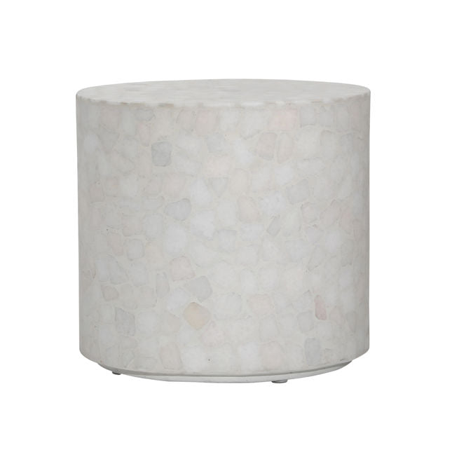 Light Gray Marble Outdoor Terrazzo End Table