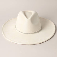 Load image into Gallery viewer, Rhinestone Flat Brim Suede Fedora Hat Collection
