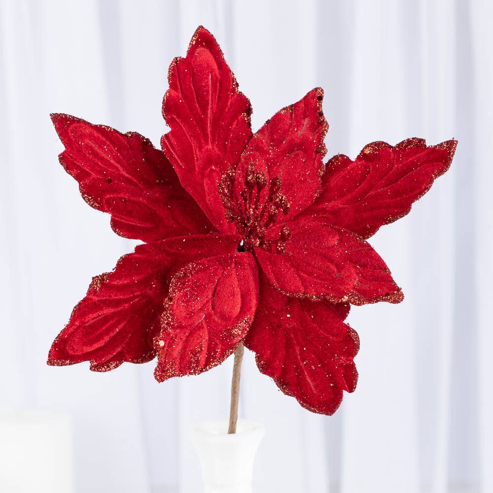 Rich Red Velveteen Poinsettia