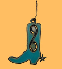 Load image into Gallery viewer, Mini Turquoise Boot Ornament
