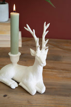 Load image into Gallery viewer, Polyresin Christmas Deer Taper Candle Holder
