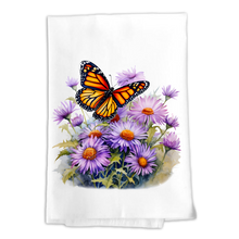 Load image into Gallery viewer, Monarch Butterfly/Flower Dish Towel
