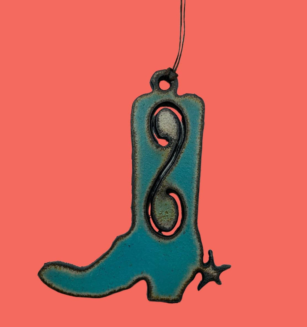 Mini Turquoise Boot Ornament