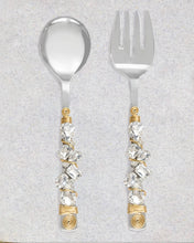 Load image into Gallery viewer, Crystal Snow Melt Salad Server Set

