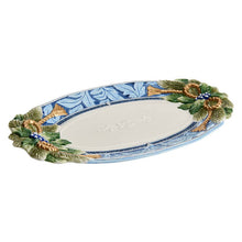 Load image into Gallery viewer, Blue Holiday Oval Serving Platter
