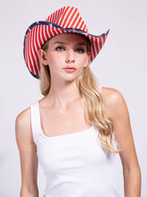 Load image into Gallery viewer, Patriotic Stars &amp; Stripes Cowboy Hat
