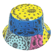 Load image into Gallery viewer, Multicolor Paisley Print Reversible Bucket Hat
