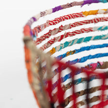Load image into Gallery viewer, Recycled Sari Wrapped Wire Basket
