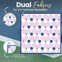 Load image into Gallery viewer, Pink &amp; Navy Pickleball Microfiber/Cotton Athletic Towel
