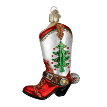Load image into Gallery viewer, Christmas Cowboy Boot Ornament
