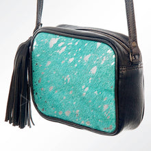 Load image into Gallery viewer, Aqua Genuine Leather Crossbody Bag
