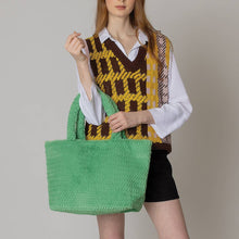 Load image into Gallery viewer, Large Fuzzy Tote Bag-Black
