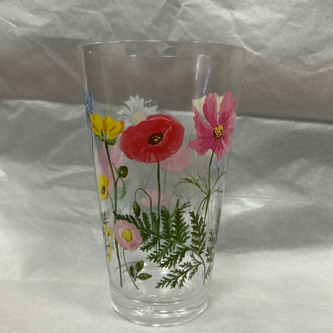 Tall Plastic Floral Outdoor Glass