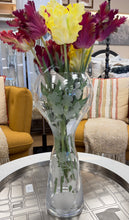 Load image into Gallery viewer, Tall Glass Vase w/ Etched Flower Design
