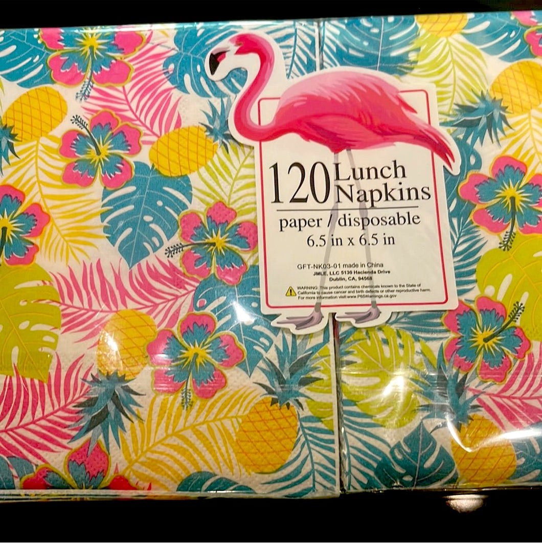 120 Count Flamingo Lunch Paper Napkins