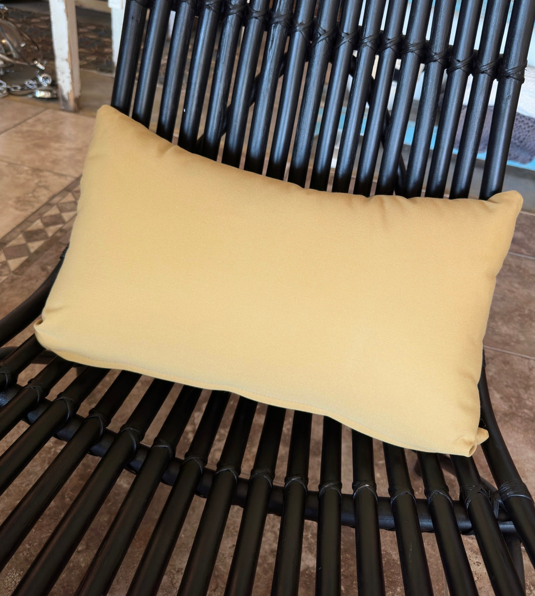 Gold Outdoor Lumbar Throw Pillow