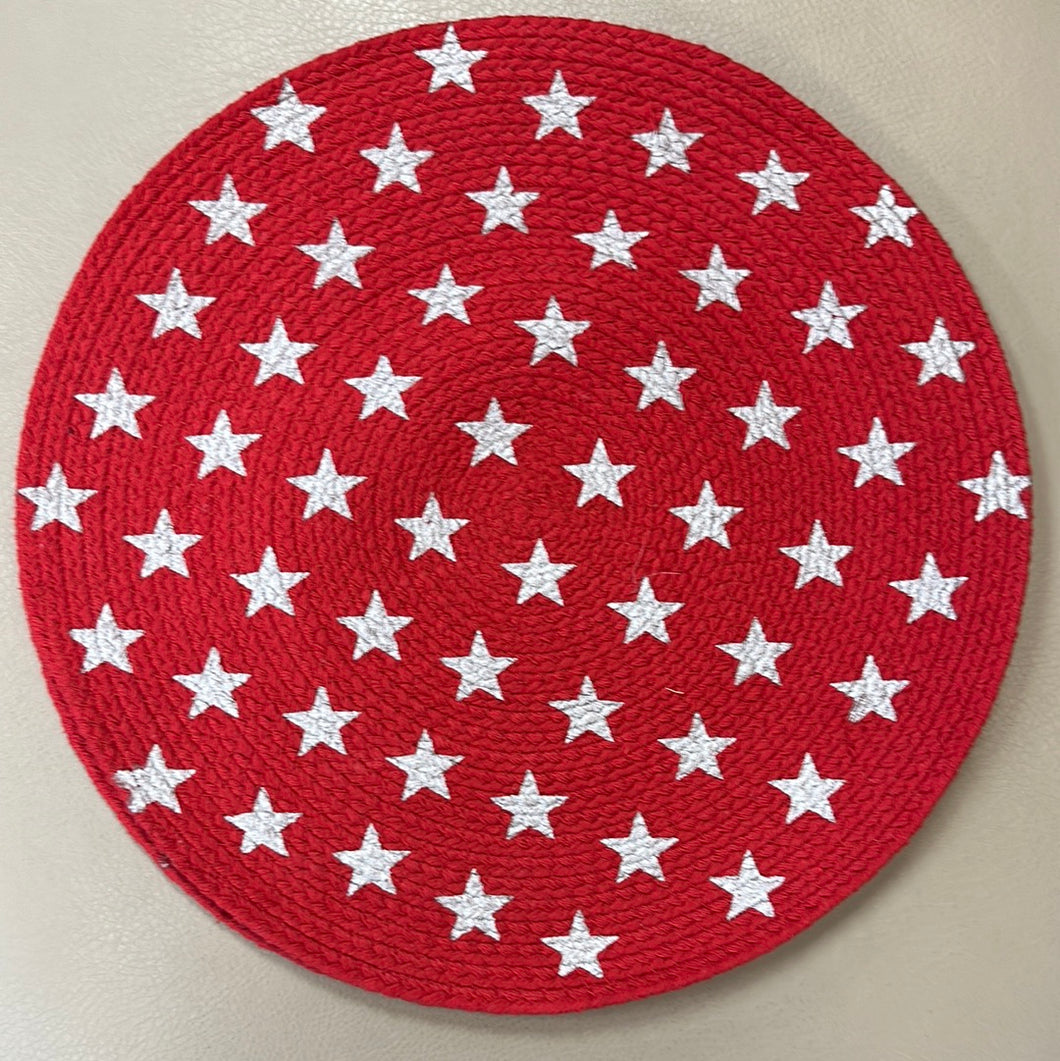 Red and Silver Stars Placemat