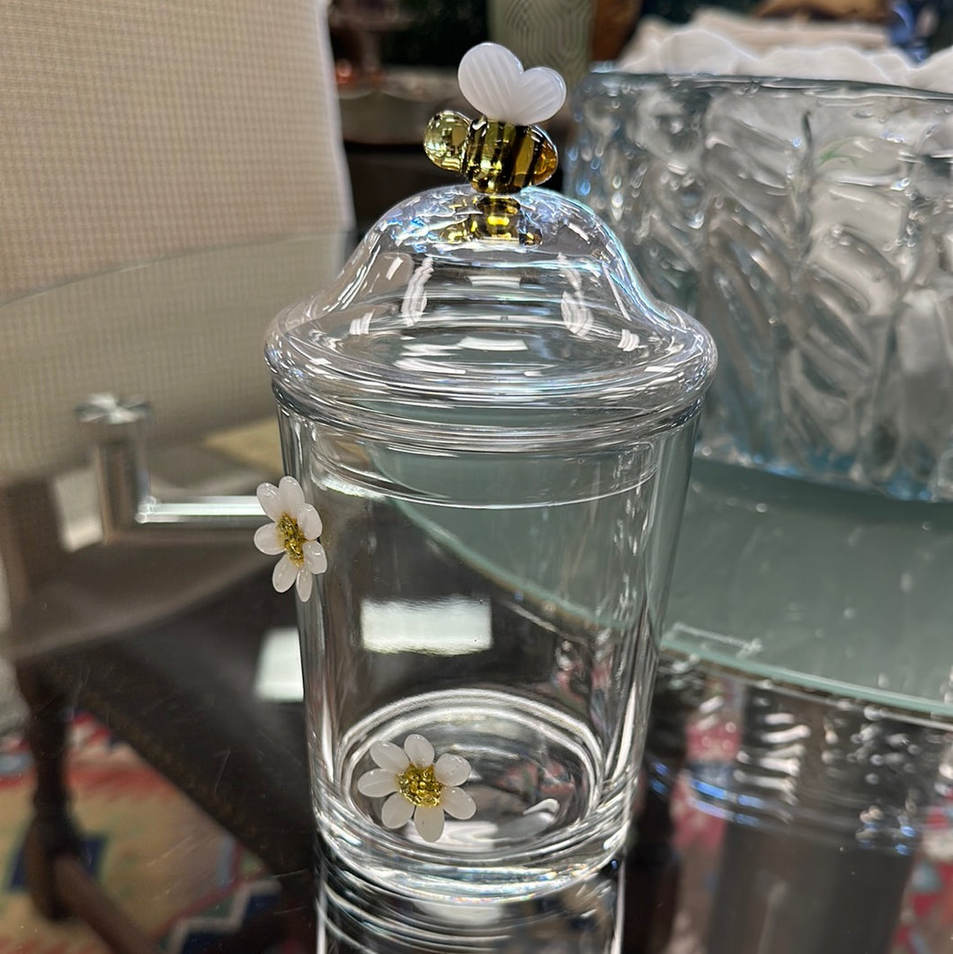 Bees Glass Lidded Jar