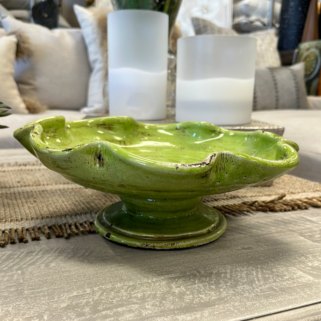 Green Antique Pedestal Tray