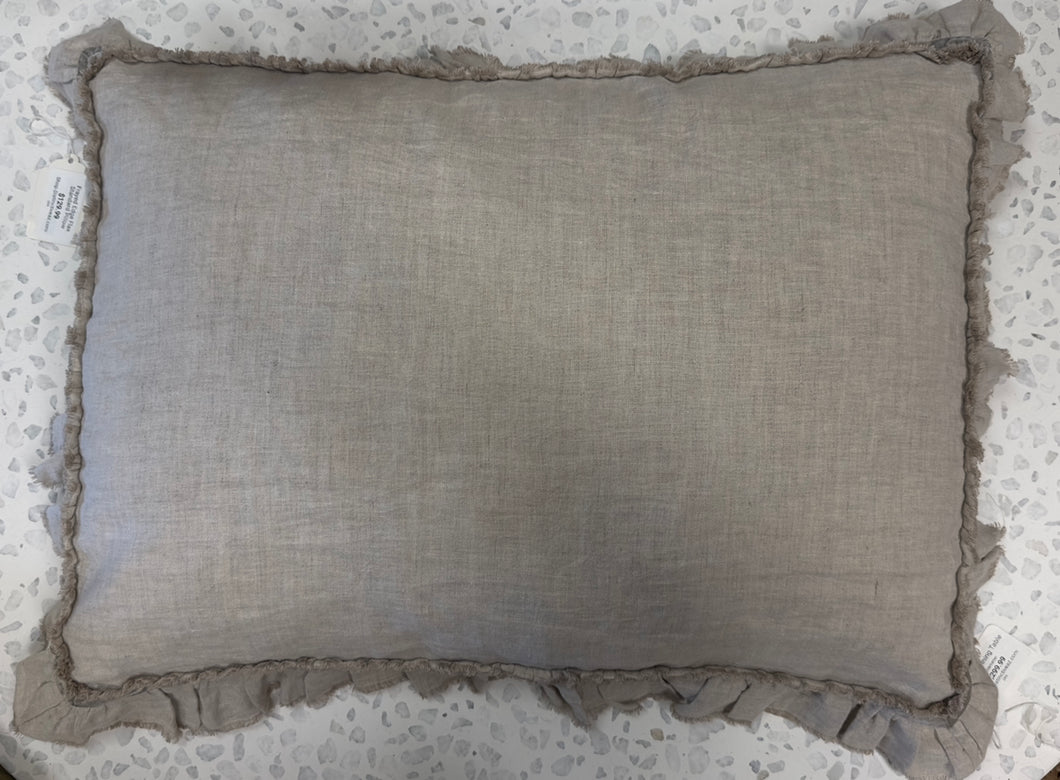 Ruffled Edge with Velvet Flax Standard Bed Pillow
