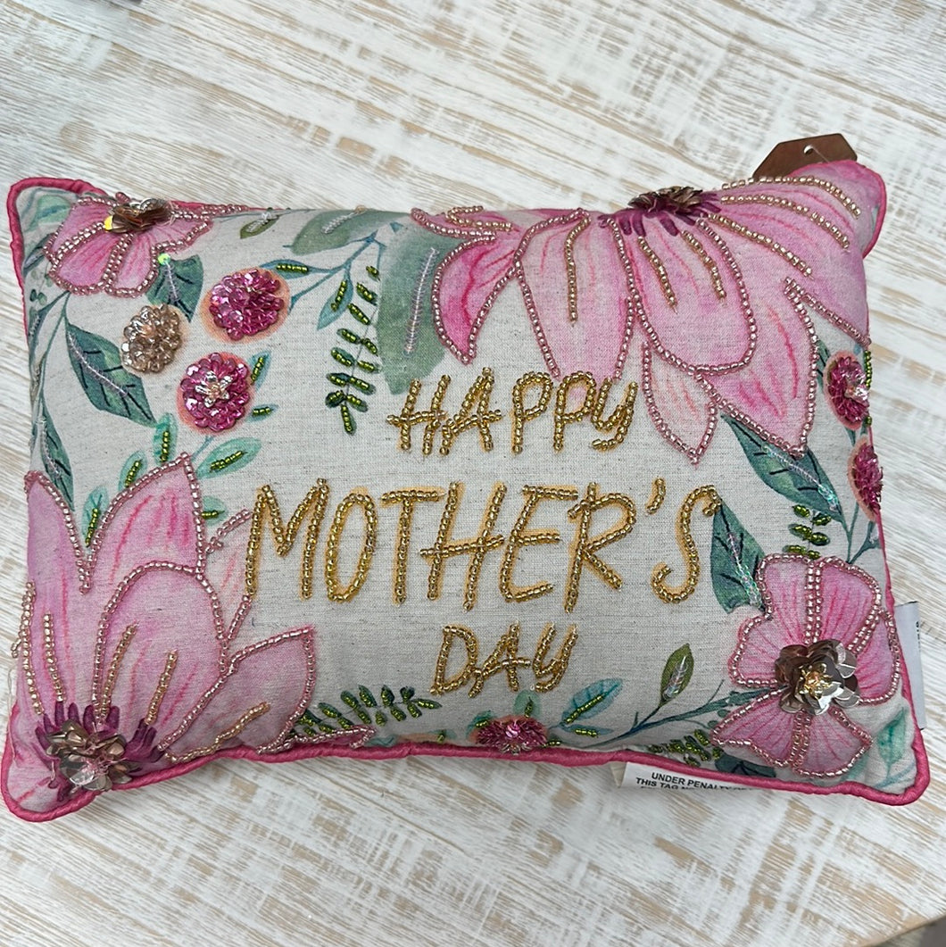 Mother’s Day Beaded Throw Pillow