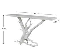 Load image into Gallery viewer, Branch Iron White Matte Console Table 60&quot; W x 35&quot; H x 16&quot;D
