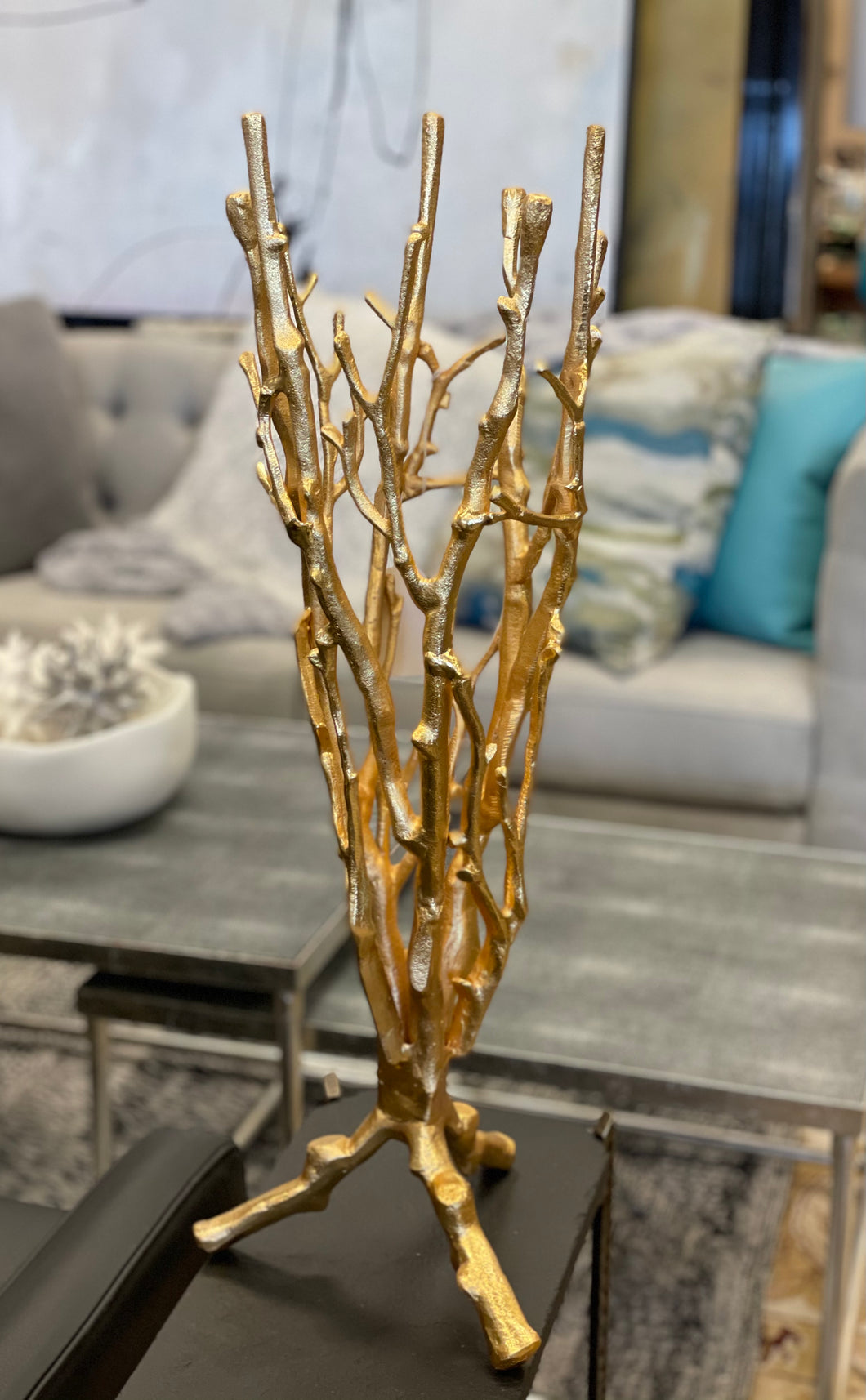 Gold coral vase