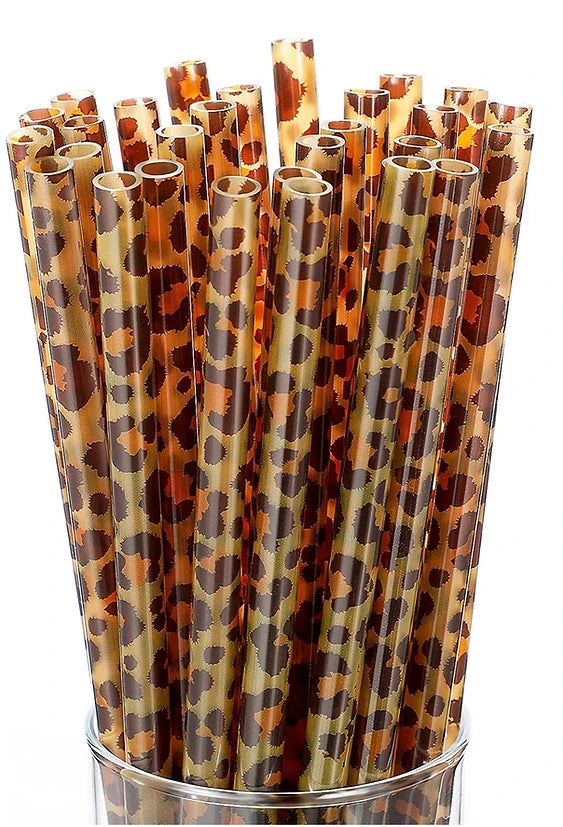 Reusable Leopard Print Straw