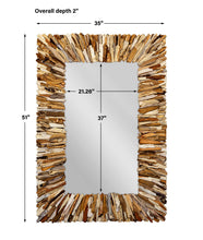 Load image into Gallery viewer, Teak Branch Mirror 35&quot; X 51&quot;
