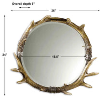 Load image into Gallery viewer, Stag Horn Round Mirror
