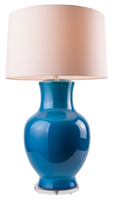 Turquoise crackle lamp