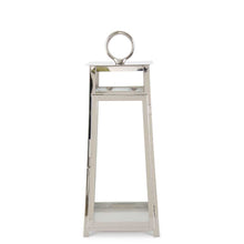 Load image into Gallery viewer, Silver Metal Trapezoid Lantern w/Ring Handle
