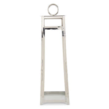 Load image into Gallery viewer, Silver Metal Trapezoid Lantern w/Ring Handle
