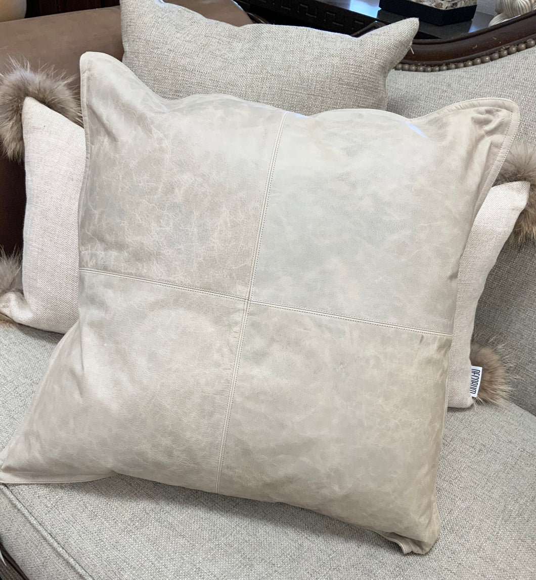 Mumford Gray Leather Pillow (6172837445830)