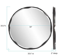 Load image into Gallery viewer, Ripple Round Iron Frame Mirror 35&quot;
