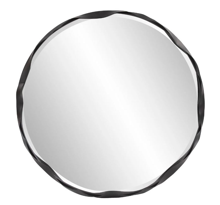 Ripple Round Iron Frame Mirror 35