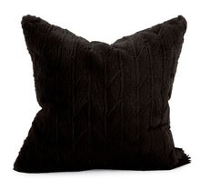 Load image into Gallery viewer, 20&quot; Faux Fur Angora Ebony Down Pillow

