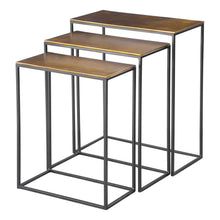 Load image into Gallery viewer, Black Iron &amp; Gold Nesting Tables
