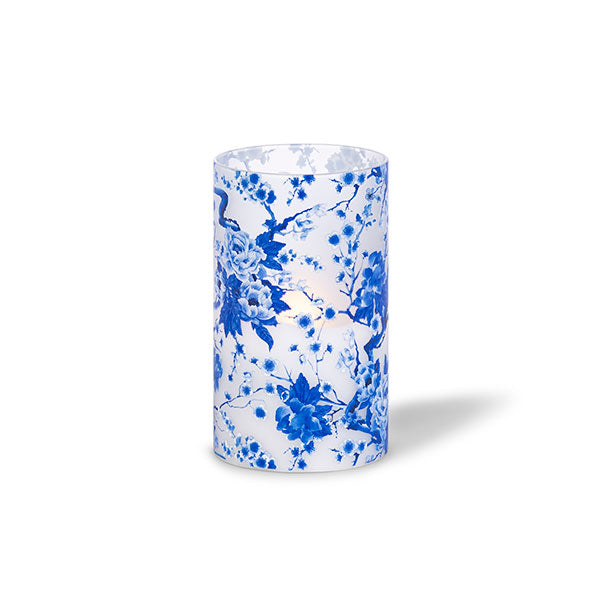 IllumaFlame Blue Floral Medium Candle